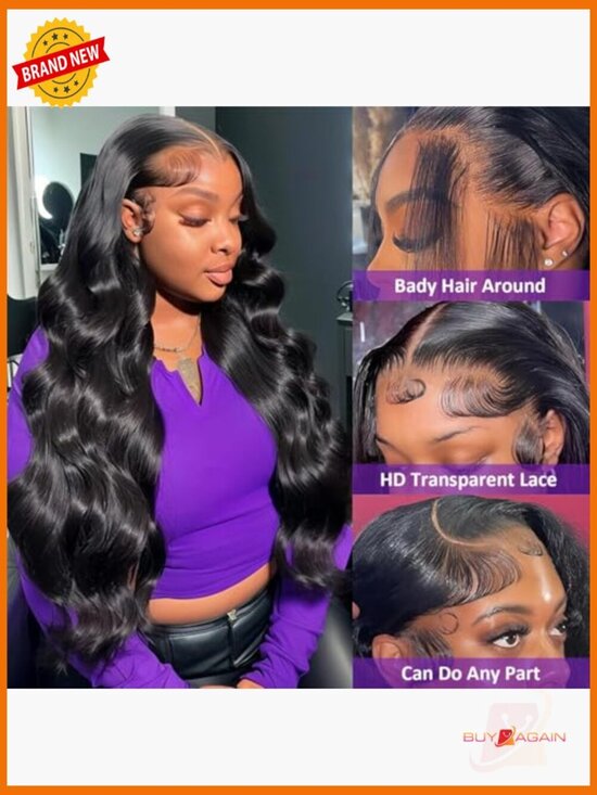 13x6 Body Wave Lace Front Wig Human Hair 200 Density Glueless Pre Plucked